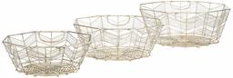 Amazon Brand - Rivet Modern Geometric Oval Wire Baskets, Set of 3, 7.25