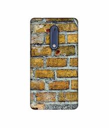 Amazon Brand - Solimo Designer Yellowesh Brick Texture 3D Printed Hard Back Case Mobile Cover for Nokia 5