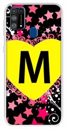 Amazon Brand - Solimo Designer Multicolor Heart Pattern Alphabet-M Printed Soft Back Case Mobile Cover for Samsung Galaxy M31