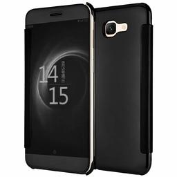 Amazon Brand - Solimo Protective Clear View flip Cover for Samsung Galaxy J7 Max (Black)