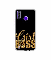 Amazon Brand - Solimo Designer Sparkle Girl Boss UV Printed Soft Back Case Mobile Cover for Tecno Spark 4 Air