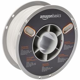 AmazonBasics Premium PLA 3D Printer Filament, 1.75mm, White, 1 kg Spool