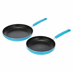 AmazonBasics Ceramic Non-Stick 2-Piece Skillet Set, 9.5-Inch and 11-Inch, Turquoise