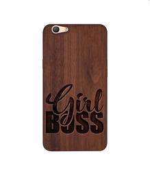 Amazon Brand - Solimo Designer Girl Boss On Wood 3D Printed Hard Back Case Mobile Cover for Oppo F1s