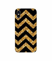 Amazon Brand - Solimo Designer Golden Zik Zak Pattern 3D Printed Hard Back Case Mobile Cover for Apple iPhone Xs Max