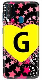 Amazon Brand - Solimo Designer Heart Pattern Alphabet-G 3D Printed Hard Back Case Mobile Cover for Samsung Galaxy M21 / M30s