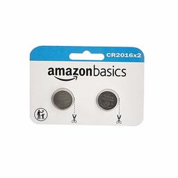 (Renewed) AmazonBasics CR2016 Lithium Coin Cell, 2-Pack