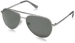 Obsidian Sunglasses for Women or Men Polarized Aviator Frame 01, Silver, 58 mm