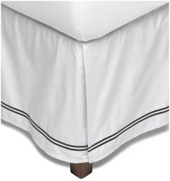 Pinzon 400-Thread-Count 100% Cotton Sateen Hotel Satin Stitch Queen Bed Skirt, Espresso