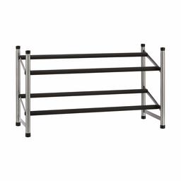 AmazonBasics Easy Assemble Shoe Rack - 2-Tier, Silver