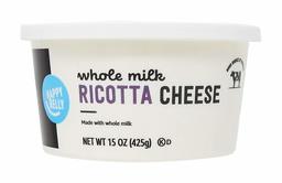 Amazon Brand - Happy Belly Whole Milk Ricotta Cheese, 15 Ounce