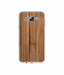 Amazon Brand - Solimo Designer Wooden Art UV Printed Soft Back Case Mobile Cover for Samsung Galaxy E5