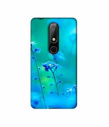 Amazon Brand - Solimo Designer Blue Flower 3D Printed Hard Back Case Mobile Cover for Nokia 6.1 Plus