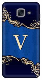 Amazon Brand - Solimo Designer Blue Pattern Alphabet-V 3D Printed Hard Back Case Mobile Cover for Samsung Galaxy J7 Max