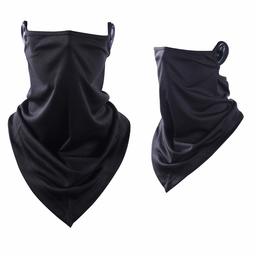 Ear Loops Balaclava, Hissox Womens Mens Comfort Bandana Face Scarf Bandana Mask Neck Gaiters Outdoors Summer Breathable Half Face Riding Dust Mask Sun Dust 1 Pcs Black