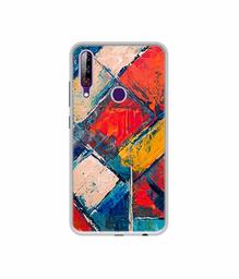 Amazon Brand - Solimo Designer Dark Multicolor Blocks UV Printed Soft Back Case Mobile Cover for LG W30 Pro