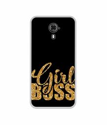 Amazon Brand - Solimo Designer Sparkle Girl Boss UV Printed Soft Back Case Mobile Cover for Micromax Yu Yureka Black