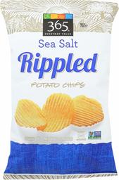 365 Everyday Value, Rippled Potato Chips, Sea Salt, 10 oz