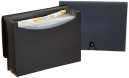 AmazonBasics Expanding Organizer File Folder, Letter Size - Black/Gray (2-Pack)