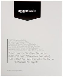 AmazonBasics Fast Peel Address Labels for Laser/Inkjet Printers, White, 2