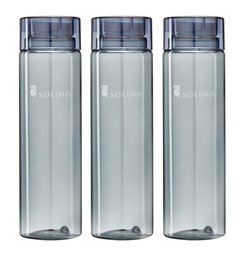 Amazon Brand - Solimo Water Bottle, 1000 ml, Set of 3, Grey