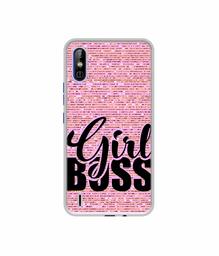 Amazon Brand - Solimo Designer Girl Boss On Pink Sparkle UV Printed Soft Back Case Mobile Cover for Tecno Spark Go