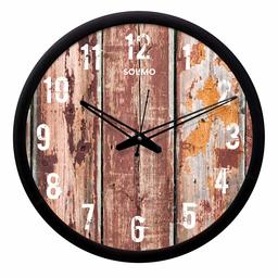 Amazon Brand - Solimo 12-inch Wall Clock - Desginer (Silent Movement, Black Frame), SC-1026