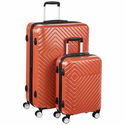 AmazonBasics Geometric Luggage - 2 piece Set (55cm, 78cm), Orange