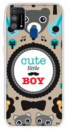 Amazon Brand - Solimo Designer Multicolor Cute Little Boy Grey Pattern Printed Soft Back Case Mobile Cover for Samsung Galaxy M31