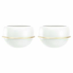 AmazonBasics Wall Planter, Round - White/Brass (2-Pack)