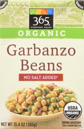 365 Everyday Value, Organic Garbanzo Beans, No Salt Added, 13.4 oz