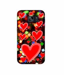 Amazon Brand - Solimo Designer Heart Texture on Glitters 3D Printed Hard Back Case Mobile Cover for Samsung Galaxy S7 Edge