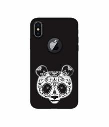 Amazon Brand - Solimo Designer Panda Illustrator 3D Printed Hard Back Case Mobile Cover for Apple iPhone X (Logo Cut)