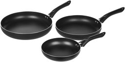 AmazonBasics 3-Piece Non-Stick Fry Pan Set, 8 Inch, 10 Inch, and 12 Inch