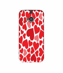 Amazon Brand - Solimo Designer Heart Pattern 3D Printed Hard Back Case Mobile Cover for HTC One M8