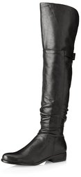 Sixth + Love Women's Cassandra Over The Knee Slouch Tall Boot, Black Sport Calf, 5.5 M US