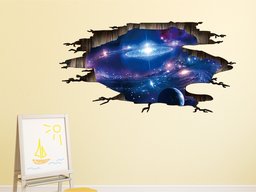 Amazon Brand - Solimo Wall Sticker for Kids' Room (Space Break, Ideal Size on Wall, 113 cm X 58 cm)