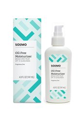 Amazon Brand - Solimo Oil-Free SPF 15 Moisturizer, Fragrance Free, Broad Spectrum Sunscreen, 4.8 Fluid Ounce