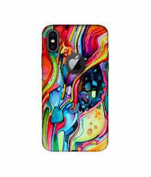 Amazon Brand - Solimo Designer Multicolor Drop 3D Printed Hard Back Case Mobile Cover for Apple iPhone X (Logo Cut)