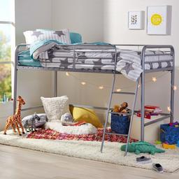 AmazonBasics Metal Twin Loft Bed, Easy Assembly, Silver