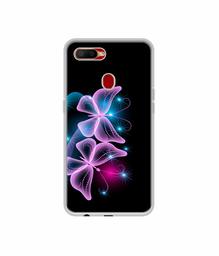 Amazon Brand - Solimo Designer Butterflies Neon Light UV Printed Soft Back Case Mobile Cover for Oppo A5s