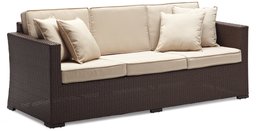 Strathwood Griffen All-Weather Wicker 3-Seater Sofa, Dark Brown