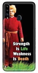 Amazon Brand - Solimo Designer Vivekanandha Quote 3D Printed Hard Back Case Mobile Cover for Samsung Galaxy A20s