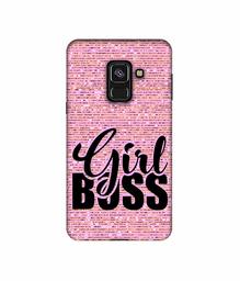 Amazon Brand - Solimo Designer Girl Boss On Pink Sparkle UV Printed Soft Back Case Mobile Cover for Samsung Galaxy A8 Plus