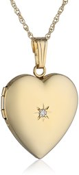 14k White Gold Heart Locket Necklace with Diamond-Accent, 18