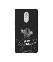 Amazon Brand - Solimo Designer I Hate Everyone 3D Printed Hard Back Case Mobile Cover for Lenovo K6 Note