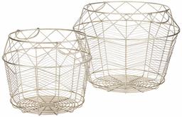 Rivet Modern Tall Geometric Wire Baskets, Set of 2, 13.25