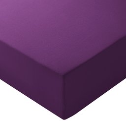 AmazonBasics Microfiber Fitted Sheet,Plum,90x200x30 cm