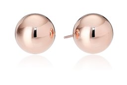 Amazon Essentials - Pendientes de tuerca chapados en plata de ley pulida ,Oro rosa plateado (Rose Gold Plated Sterling Silver) ,8mm