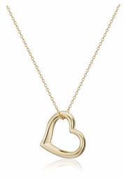 18k Yellow Gold Plated Sterling Silver Open Heart Pendant Necklace, 18